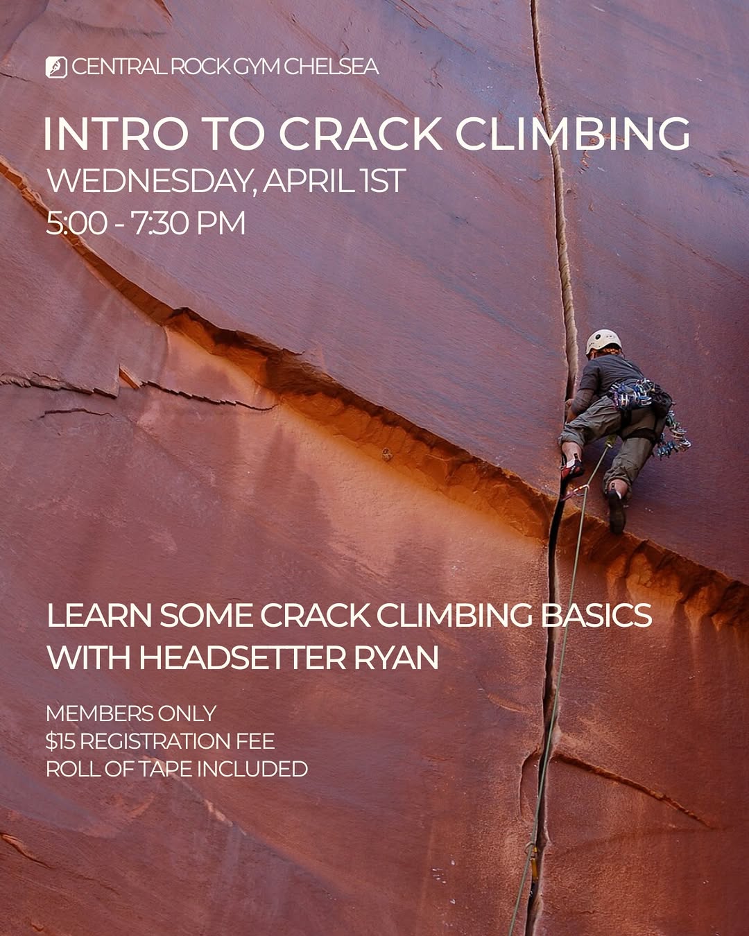 Intro to Crack Climbing at Central Rock — Chelsea