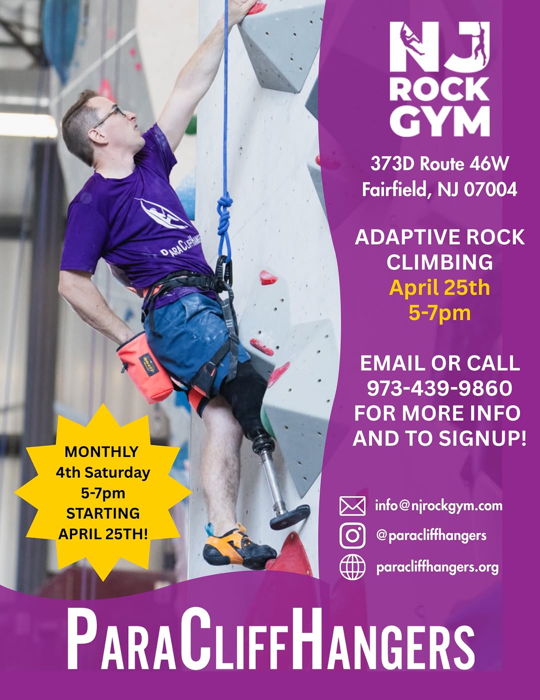 Paracliffhangers NJ Chapter Meetup at NJ Rock Gym