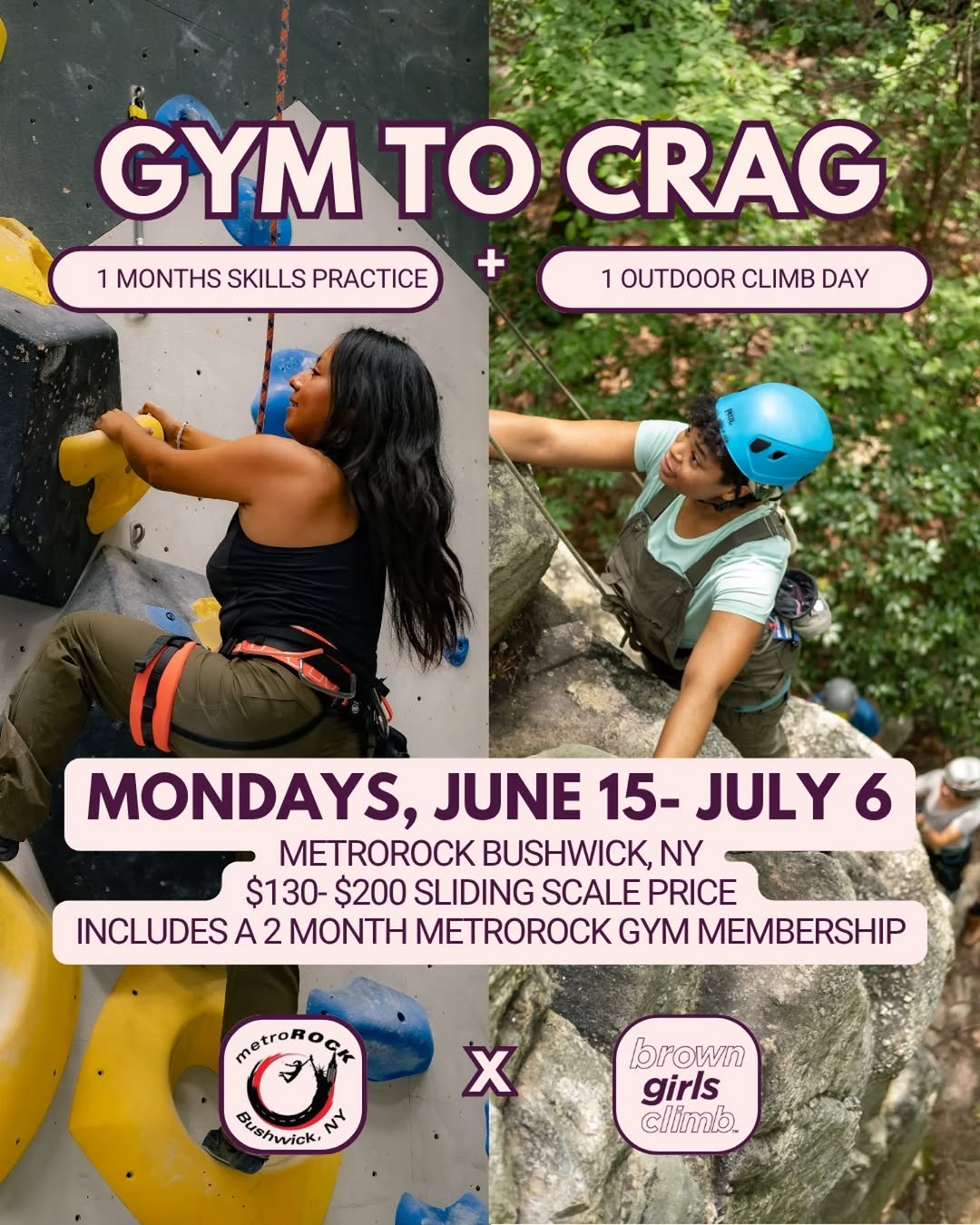 BGC x MetroRock Brooklyn Gym to Crag Program - Outdoor Day at MetroRock Bushwick