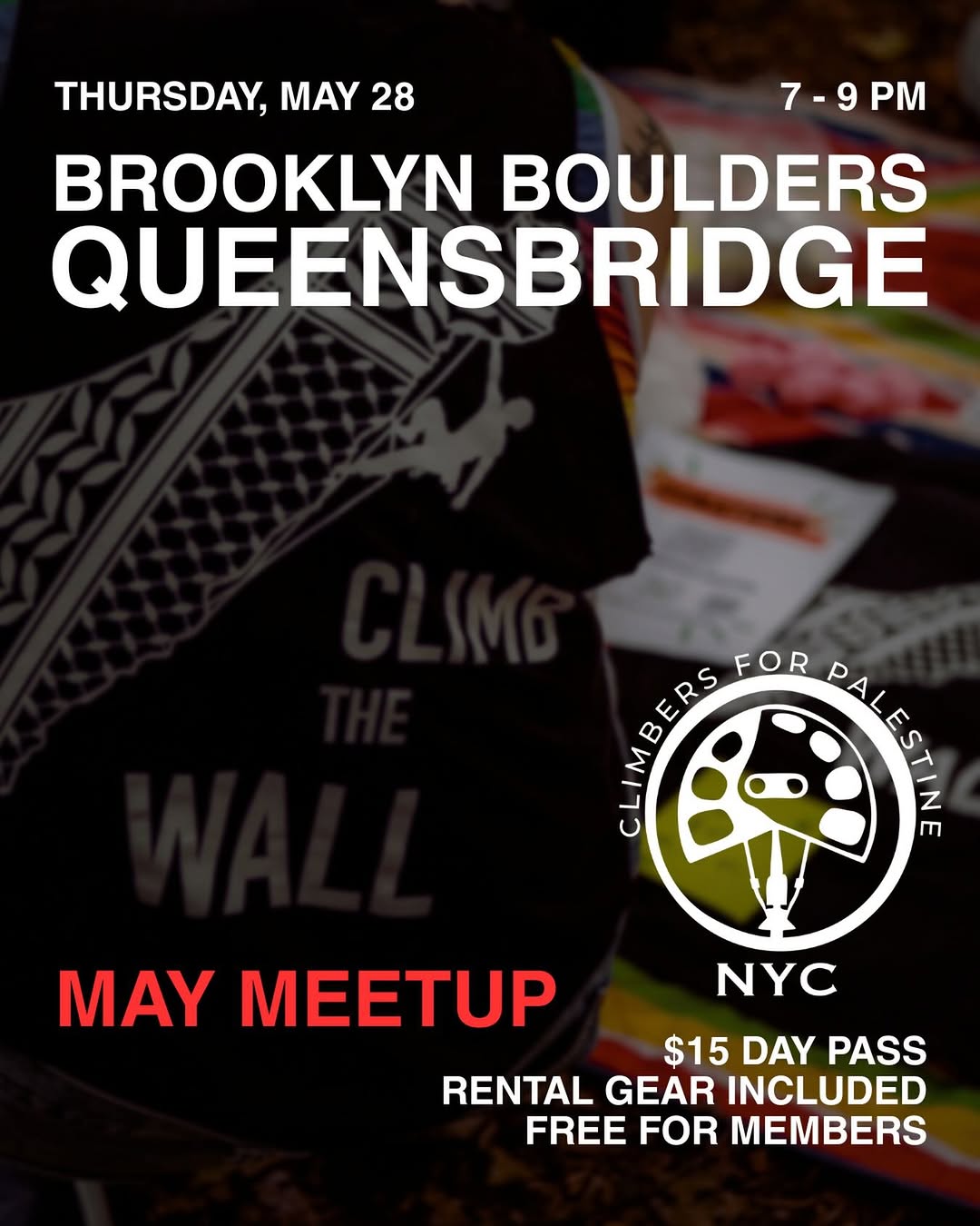Climbers for Palestine NYC Meetup at Brooklyn Boulders Queensbridge