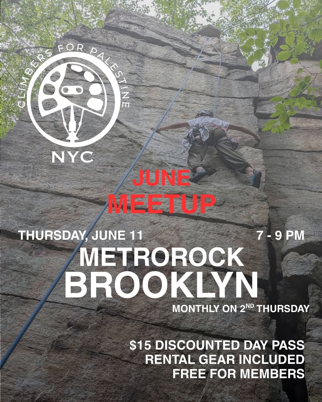 Climbers for Palestine NYC Meetup at MetroRock Bushwick